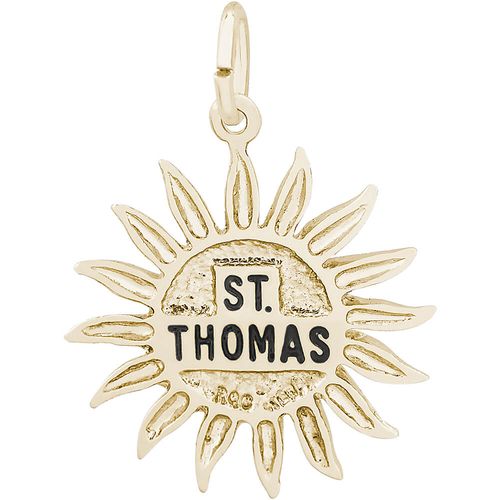 St. Thomas Sun Large Charm - 10K Gold
