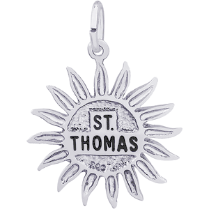 St. Thomas Sun Large Charm - 14K White Gold