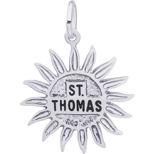 St. Thomas Sun Large Charm - Sterling Silver
