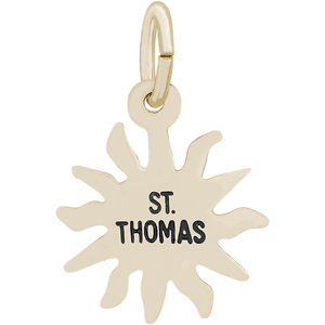 St. Thomas Sun Small Charm - 14K Gold