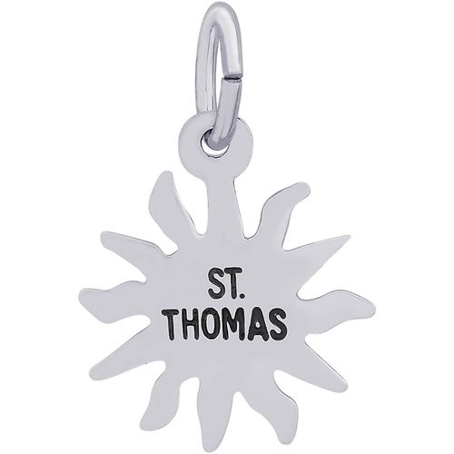 St. Thomas Sun Small Charm - 14K White Gold