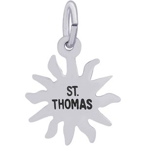 St. Thomas Sun Small Charm - 14K White Gold