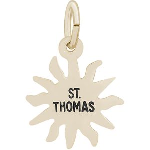 St. Thomas Sun Small Charm - Gold Plated