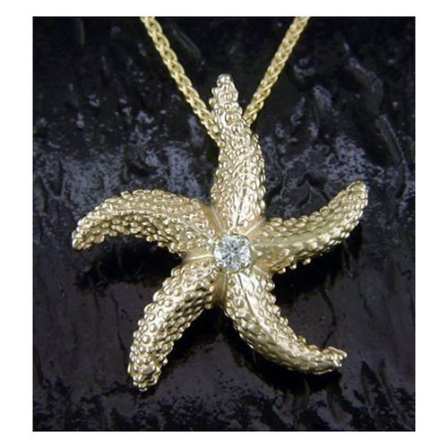 Starfish Diamond Pendant - 14K Gold  - SD-SLP011
