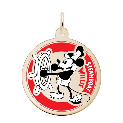 Steamboat Willie Disc Charm Gold Plated  -10-1955-0-gp