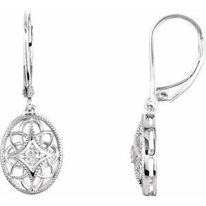 Sterling Silver .06 CTW Diamond Lever Back Earrings - 67995:101:P