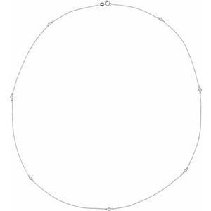 Sterling Silver 1/3 CTW Diamond 7-Station 24" Necklace - 68577:103:P