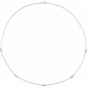 Sterling Silver 1/4 CTW Diamond 5-Station 18" Necklace - 68577:100:P