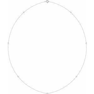 Sterling Silver 1/4 CTW Diamond 7-Station 24" Necklace - 68577:60033:P