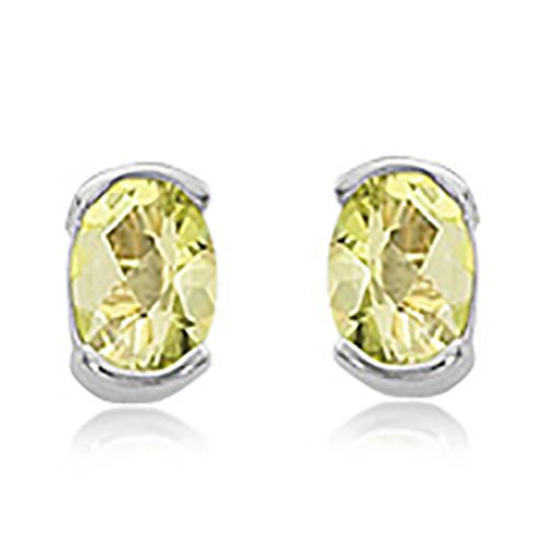 Sterling Silver 2-8 x 6 Oval Oro Verde Earrings