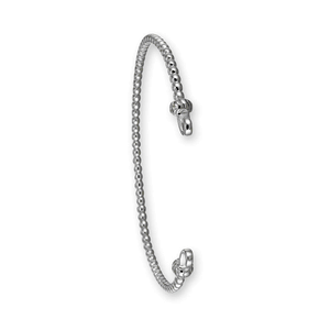 Sterling Silver 2.91mm Custom Clasp Beaded Wire Bracelet 6.0 -MCBWS60
