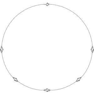 Sterling Silver 3/4 CTW Diamond 5-Station 18" Necklace - 68577:60038:P