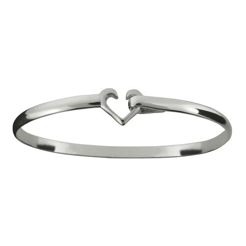 Heart Hook Bracelet - Sterling Silver 4mm 6.5 Inch
