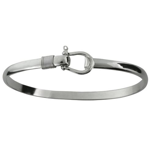 Shackle Hook Bracelet - Sterling Silver 4mm 6.5 Inch