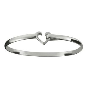 Heart Hook Bracelet - Sterling Silver 4mm 7 Inch