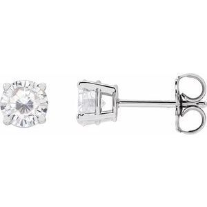Sterling Silver 5 mm Round Stuller Lab-Created Moissanite Earrings - 1874:70281:P