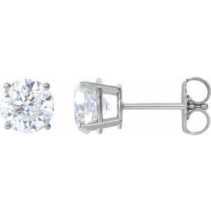Sterling Silver 6 mm Round Stuller Lab-Created Moissanite Earrings - 1874:70291:P