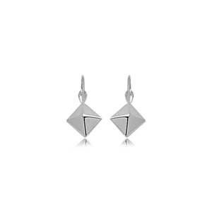 Sterling Silver 8mm Pyramid Lb Earrings