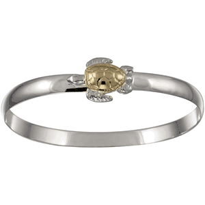 Turtle Hook Bracelet - SS & 14K Gold 6mm 8 Inch - TT6TUR80