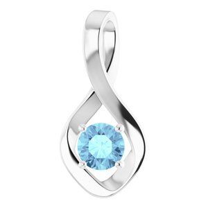 Sterling Silver Aquamarine Pendant   - 86421:60135:P