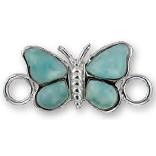 Ss Butterfly Larimar Clasp - SCCBFL
