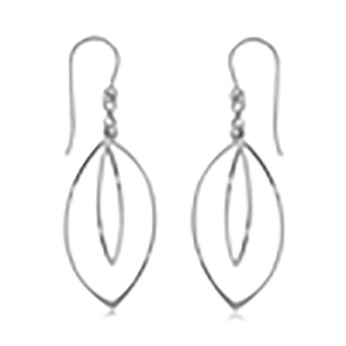 Sterling Silver Dual Marquise Drop Earrings