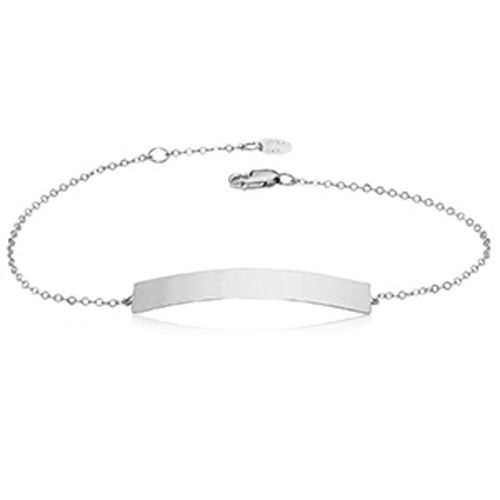 Sterling Silver Engravable Bar 7-7.5 Adjustable Bracelet - 9025567-5-SS