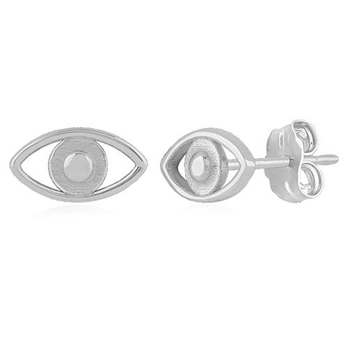 Sterling Silver Evil Eye Stud Earrings - 62-502
