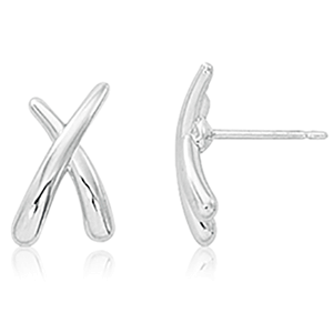 Sterling Silver Extra-Small "X" Earrings