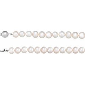 Sterling Silver Freshwater Cultured Pearl 18" Necklace - 66659:104:P