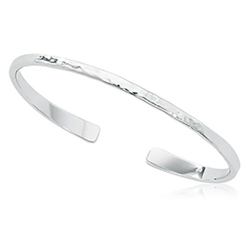 Sterling Silver Hammered Band Cuff Bracelet