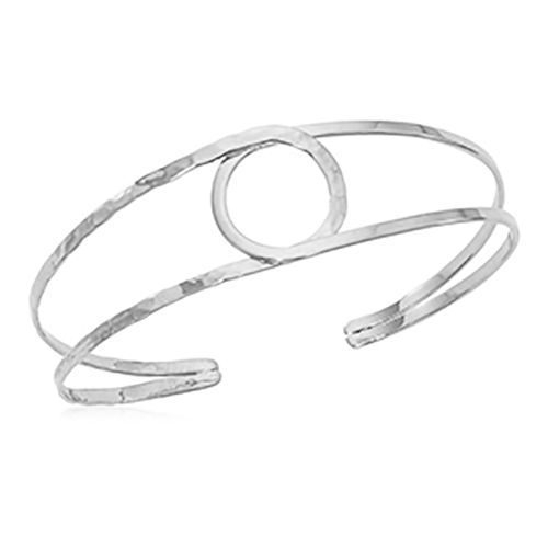 Sterling Silver Interlocking Hammered Cuff Pendant