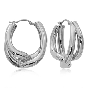 Sterling Silver Interlocking Tear Drops Earrings