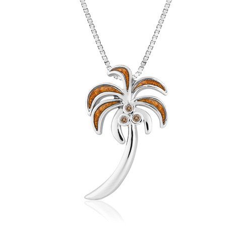 Sterling Silver Koa Palm Tree Pendant