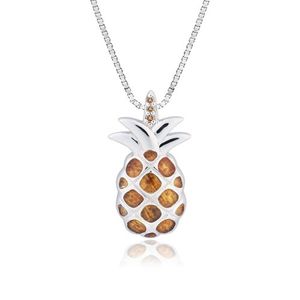 Sterling Silver Koa Pineapple Pendant