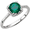 Sterling Silver Lab-Grown Emerald & .01 CTW Diamond Ring Size 5 - 69940:221:P
