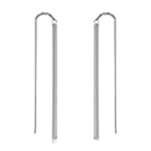 Sterling Silver Long Column Threader Earrings