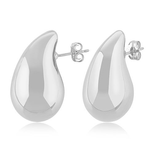 Sterling Silver Medium Tear Drop Stud Earrings - 71-3391