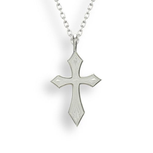 White Cross Necklace Sterling Silver - NN0383A