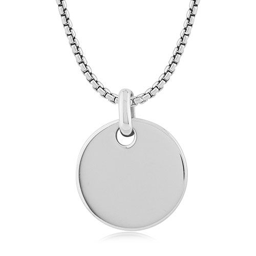 Sterling Silver Round Tag .060 W-1.8mm Box 18 Inch Necklace - 65-001-18