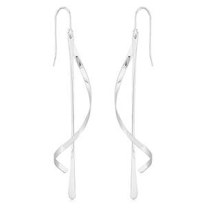 Sterling Silver Wrap Around Drops Earrings - 14397-SS