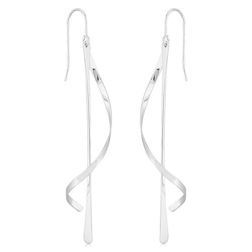 Sterling Silver Wrap Around Drops Earrings - 14397-SS