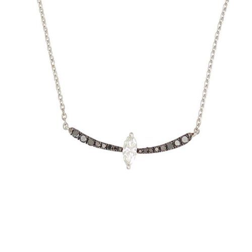 Straight MQ Center All Black Diamond Bolt Pendant