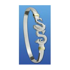 Sumter South Carolina Destination Bracelet - Sterling Silver & 14K Gold 6mm Wide