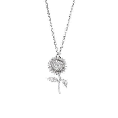Sunflower Necklace Set - Sterling Silver - 29-3303-87-SS