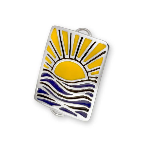 Sunrise Enamel Bracelet Clasp - Sterling Silver