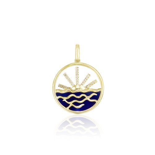 Sunset Diamond Pendant, Hawaiian Inspired Pendant, SSP-0023