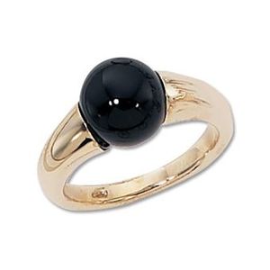 Suspended Black Onyx Ring - 14K Yellow Gold Size 7