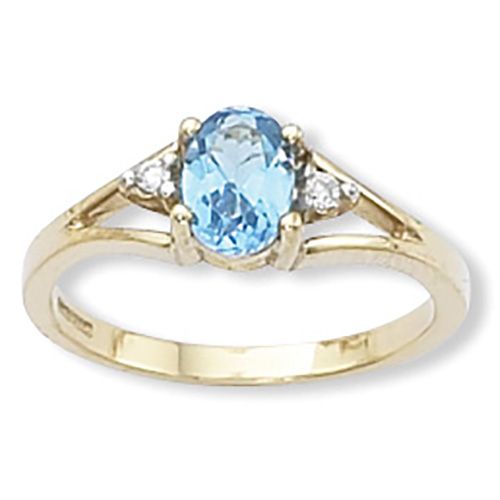 Swiss Blue Topaz Ring - 14K Yellow Gold Size 12