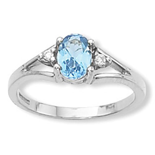 Swiss Topaz Ring - 14K White Gold Size 12